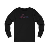 Bisexual Love Script Long Sleeve T-Shirt: Subtly Elegant Pride Tee